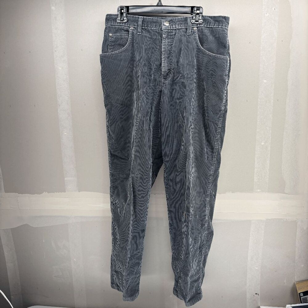Vintage Lands End Pants Mens Actual 34X32 Gray Corduroy Preppy Skater 90s Y2K